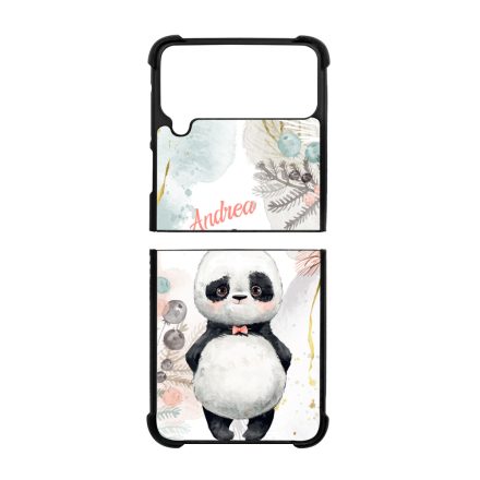 Édes kis Panda - Téli mintás Samsung Galaxy Z Flip 4 5G tok