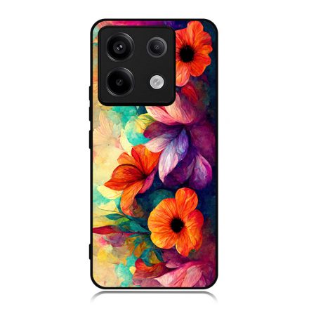 Festett hatású színes virágos Art Xiaomi tok