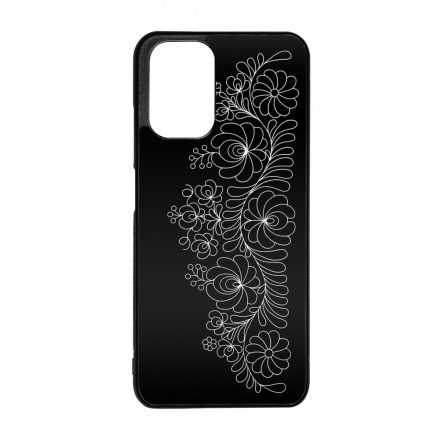 Elegant Matyó - Black magyar mintás hungarian folk Xiaomi Redmi Note 10 tok