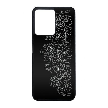 Elegant Matyó - Black magyar mintás hungarian folk Xiaomi Redmi Note 12 4G tok