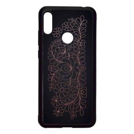 Elegáns Matyó - Rosegold magyar mintás hungarian folk Xiaomi Redmi Note 7 fekete tok