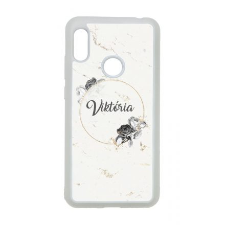 marble marvany mintas Rozsa viragos Xiaomi Redmi Note 7 tok