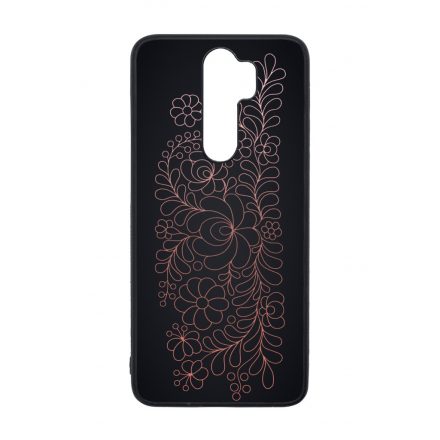 Elegáns Matyó - Rosegold magyar mintás hungarian folk Xiaomi Redmi Note 8 Pro tok