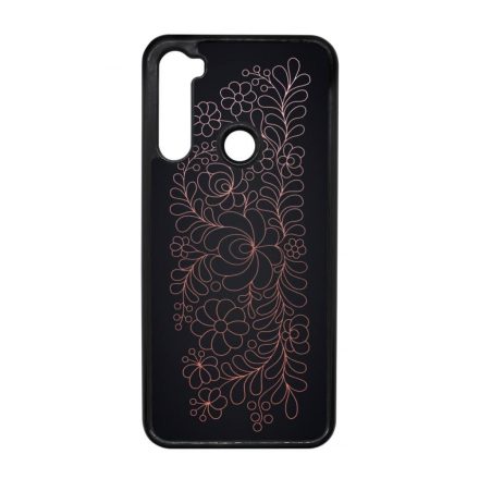 Elegáns Matyó - Rosegold magyar mintás hungarian folk Xiaomi Redmi Note 8T fekete tok